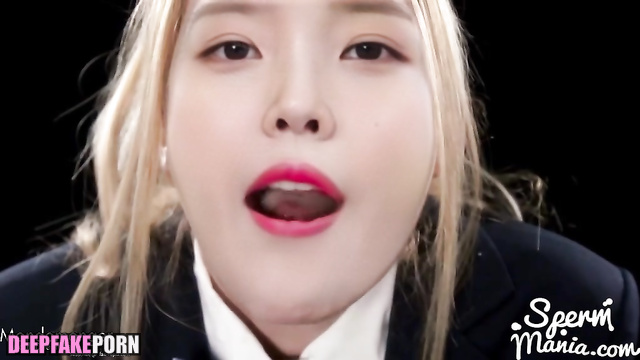 Lots of cumshots in IU's mouth - she swallows (진짜 가짜 아이유) [PREMIUM]