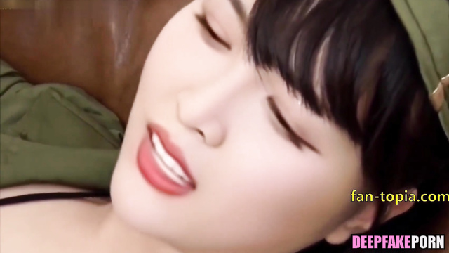 Fake Wu Xuanyi hot cunnilingus in sexy military suit / 吴宣仪 伪造的