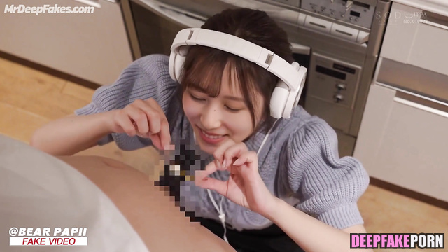 Sexy Mina making blowjob and listening to music, ai - トゥワイス フェイススワップ