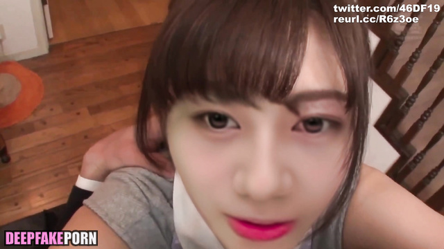 Ito Miku sucked cock near stairs, face swap - 伊藤 美来 セックステープ [PREMIUM]