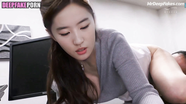 Sex on the office table, Liu Yifei face swap / 刘亦菲 性爱录像带