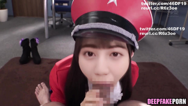 Fake Nao Kosaka made blowjob in police suit / 小坂 菜緒 日向坂46 [PREMIUM]