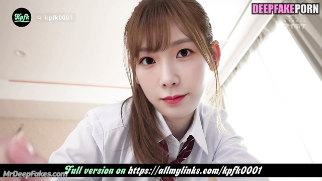 Cool schoolgirl Taeyeon kissed a classmate, ai - 少女時代 ディープフェイクポルノ