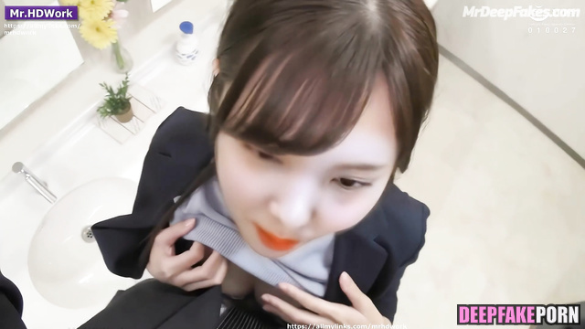 Office toilet is the best place for fuck - Nayeon face swap /トゥワイス 本物の偽物