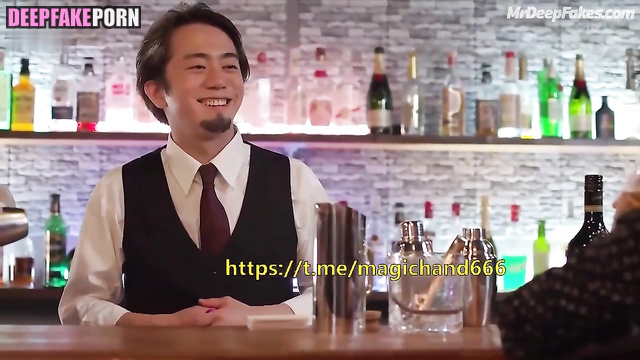 Sex scene in the bar (ass licking in storeroom) fake Zhang Tian'ai 张天爱 真假