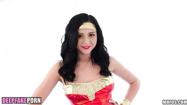 Sexy superhero Somi sucked big white cock - ai / 전소미 아이오아이 [PREMIUM]