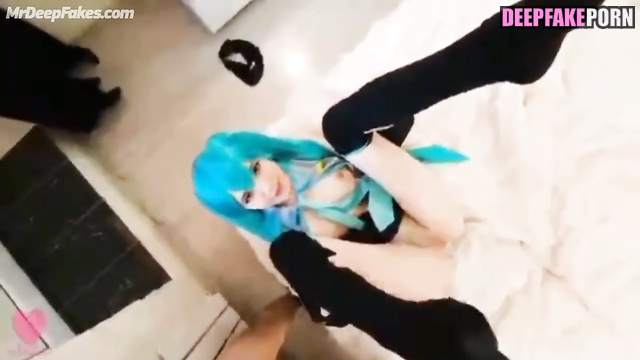 Real fake ASMR BlueKatie with acid hair color is fucked by neighbor