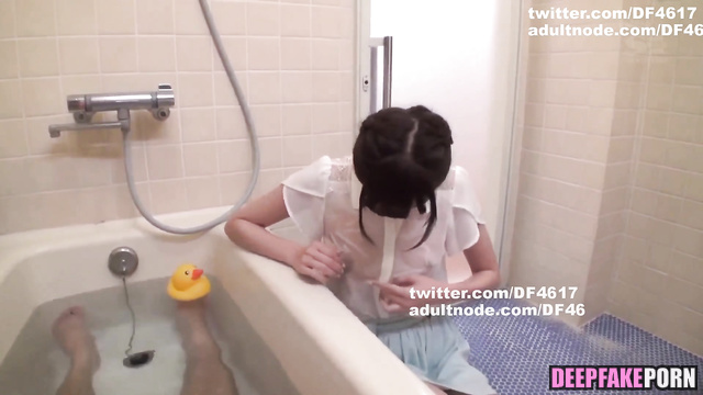 Kaki Haruka sucking cock in bathroom deepfake porn (賀喜 遥香 乃木坂46) [PREMIUM]