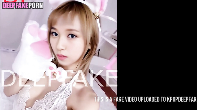 Mina in costume showing her tail (미나 트와이스 딥페이크) deepfake