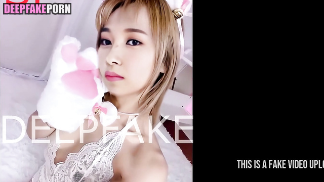 Mina in costume showing her tail (미나 트와이스 딥페이크) deepfake