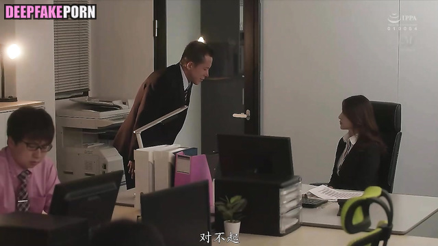Chen Duling enjoying oral sex in the office, fakeapp // 陈都灵 名人性爱 [PREMIUM]