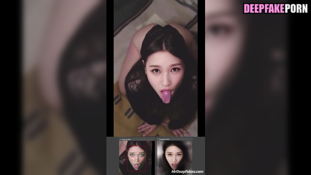 Adult Mina shows her sexy tongue on camera (トゥワイス 本物の偽物)