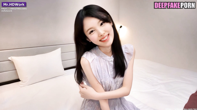 Shy and pretty Nayeon got creampie - real fake (トゥワイス セレブのセックス)