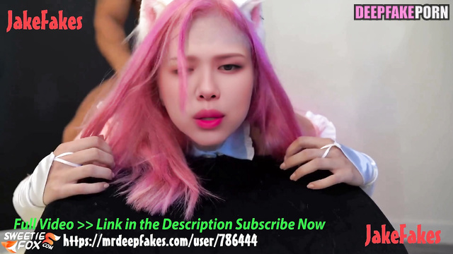 Cosplayer 로제 Rose hides butt plug under skirt BLACKPINK 블랙핑크 AI 인공 지능