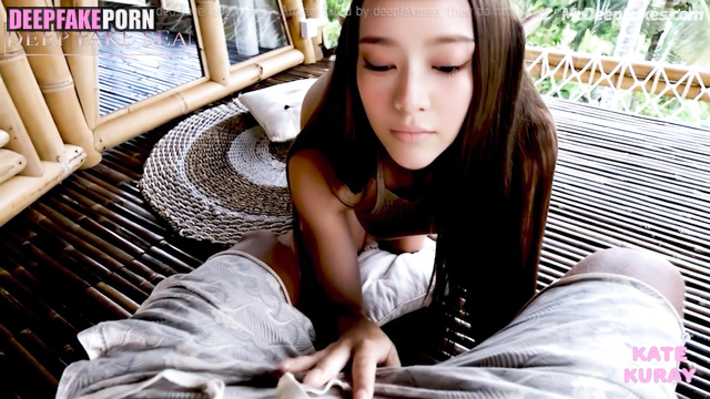 Young brunette making blowjob on holiday, fake Minju / アイズワン アダルトビデオ