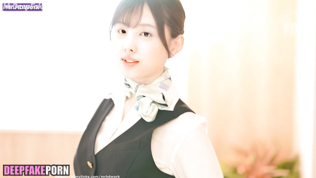 Hot leggy babe Nayeon (トゥワイス 本物の偽物) having cool sex after flight - A.I.