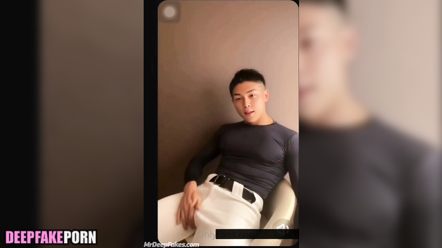 Handsome brunet jerking off with dreaming on you [吴磊 性爱场景] fake Leo Wu