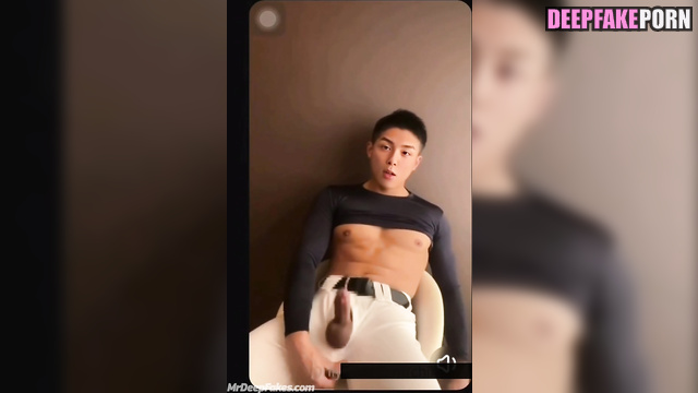 Handsome brunet jerking off with dreaming on you [吴磊 性爱场景] fake Leo Wu