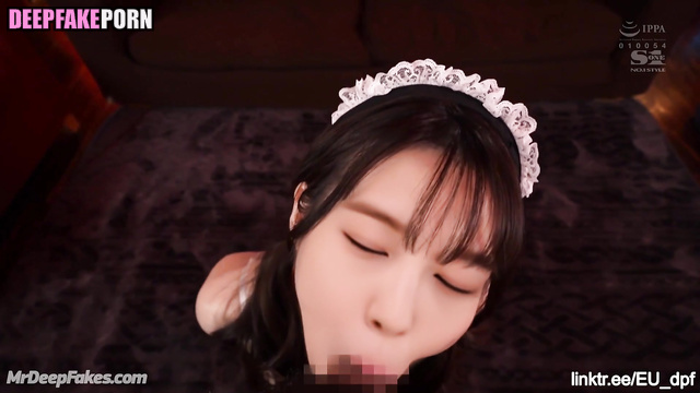 アイズワン 本物の偽物 pretty housemaid sucking your tongue (Yujin face swap)
