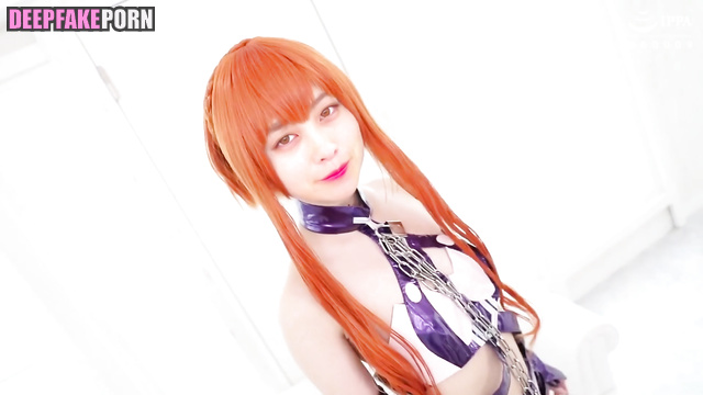 Fake Kanna Hashimoto (橋本 環奈 セックスシーン) playing with guy in anime suit