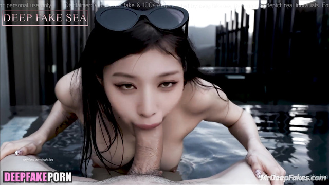 トゥワイス セックスシーン Mina face swap - blowjob in the water