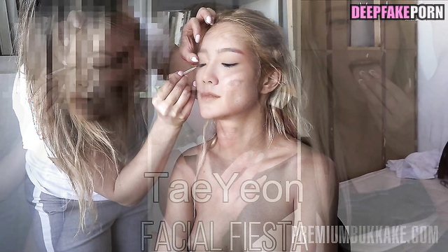 Ex-boyfriends cumed her pretty face in turn, fake Taeyeon 少女時代 本物の偽物 [PREMIUM]