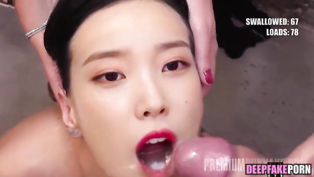 Her pretty red lips were cumed to the fullest / IU (아이유 섹스 테이프) fakeapp