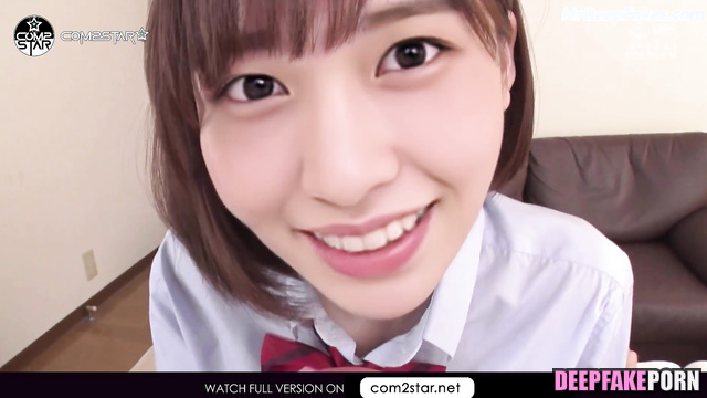 Schoolgirl playing with tongue her teacher / アイズワン 本物の偽物 Yujin fakeapp