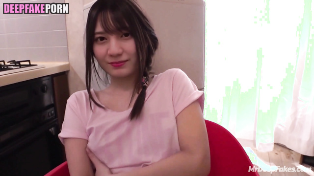 Skinny brunette Nao Kosaka (小坂 菜緒 日向坂46) wants your cock on her lips - ai