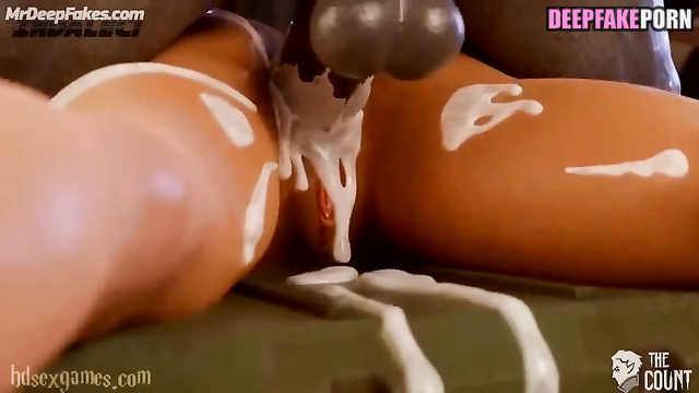 Animated porn of Hyoon getting way too big black cock for her anal