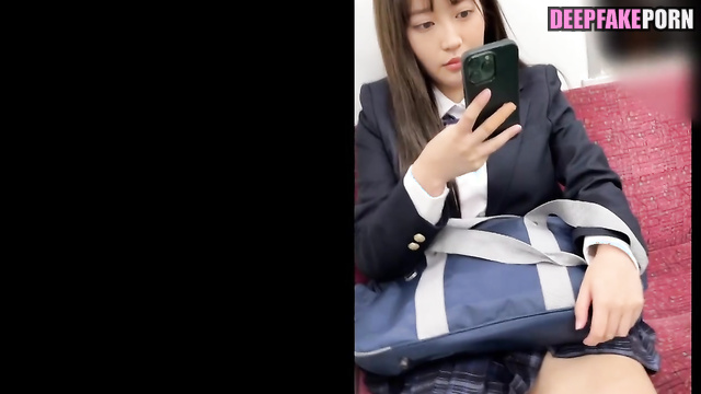 Schoolgirl Mio Imada (今田 美桜 本物の偽物) got sex experience after fainting, ai