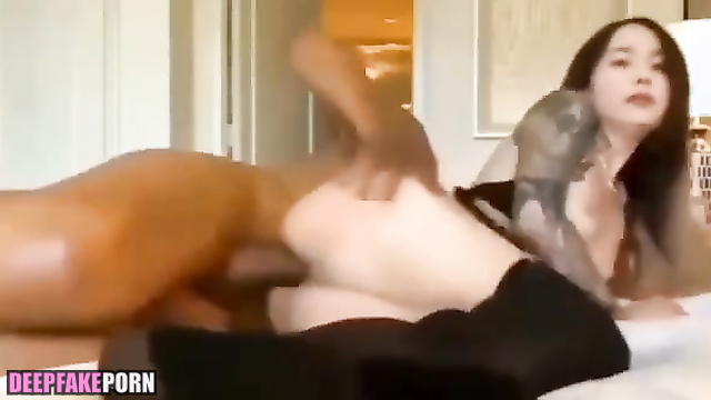 Skinny asian star and slutty black prince / IU (아이유 딥 러닝 프로그램) real fake