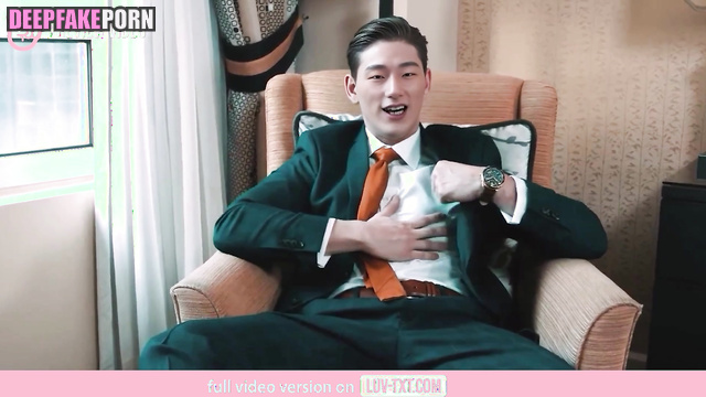 San looking on you and jerking off / (산 에이티즈) hotel solo sex tape