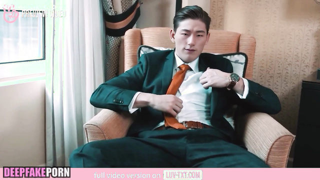 San looking on you and jerking off / (산 에이티즈) hotel solo sex tape