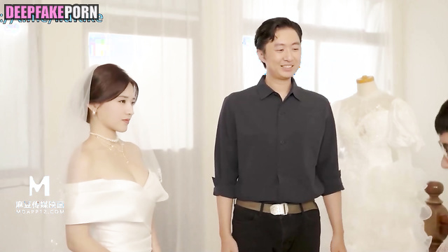 Bride 赵露思 Zhao Lusi gets ready to fuck with her husband 换脸 face swap