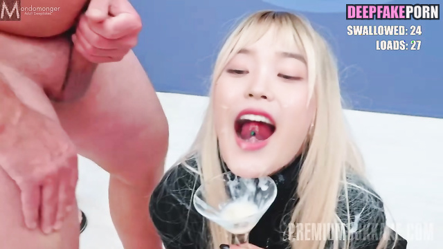 딥페이크 Deepfake IU 아이유 was happy to swallow such big amount of cumshots [PREMIUM]