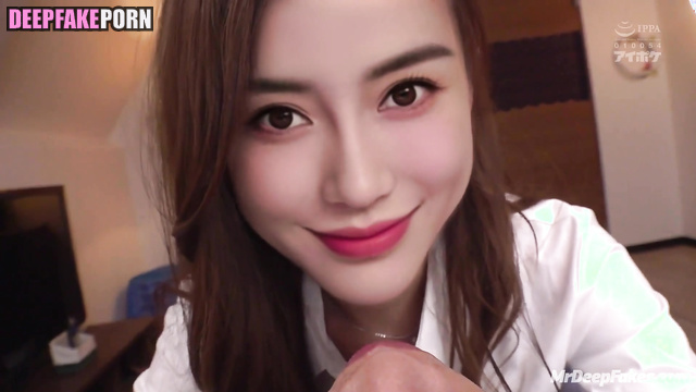 Angelababy 杨颖 kisses him gently with nice lips 智能换脸 smart face change