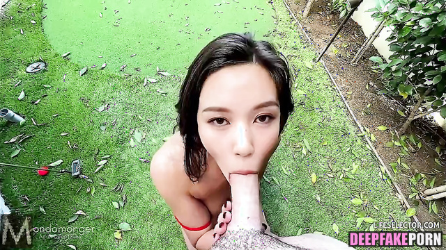 Babe sucking a dick on a freshly mowed lawn / トゥワイス 本物の偽物 Mina fakeapp [PREMIUM]