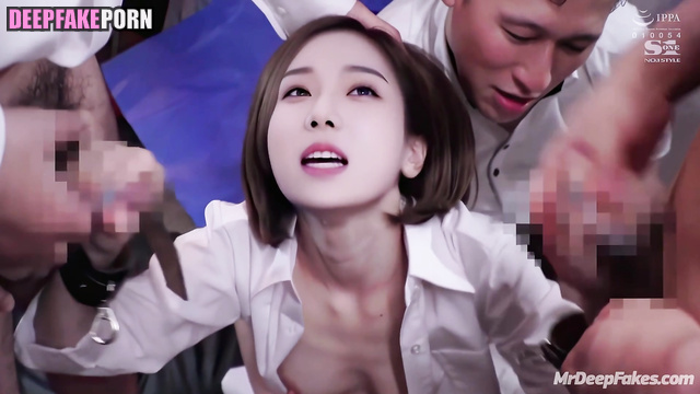Three guys cumed her springy tits / Winter (윈터 에스파) / fake celebrity porn