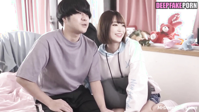 He took out his dick and started jerking off while being next to Emiru ai