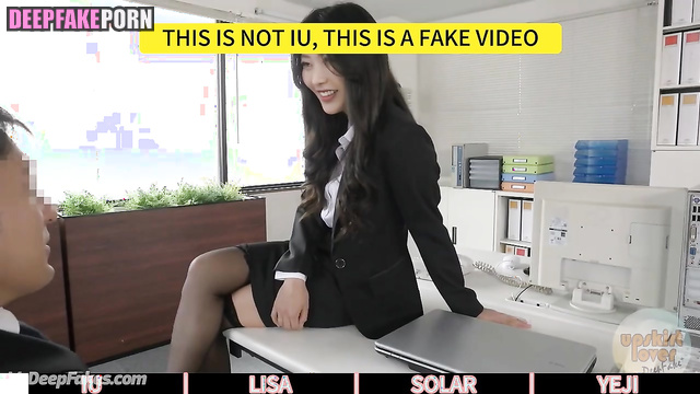 Office fuck with lustful Lisa, Solar, Yeji, IU (fakeapp) 리사 아이유 솔라 예지 있지