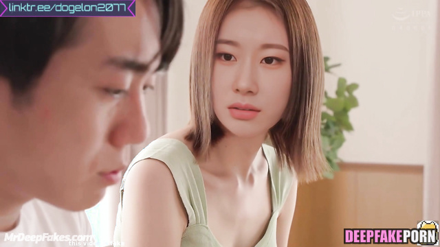 Bitch looking at her pussy in the mirror - Chaeryeong (채령 있지) face swap