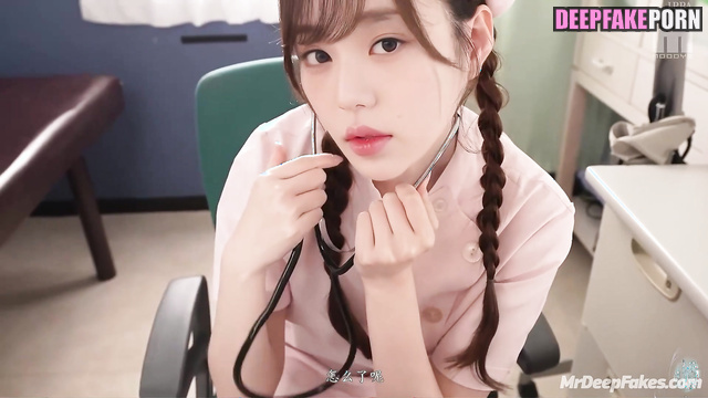Naughty nurse Wonyoung アイヴ フェイクポルノ flirting with a patient with foots, ai