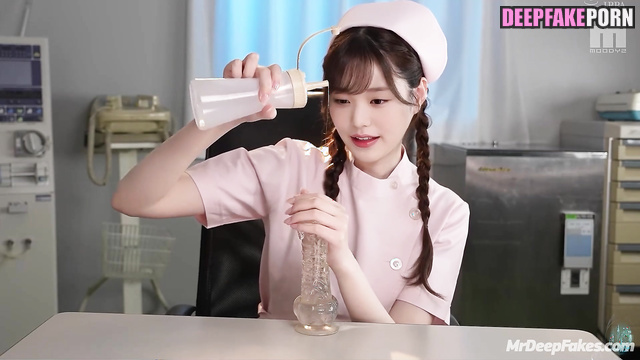 Naughty nurse Wonyoung アイヴ フェイクポルノ flirting with a patient with foots, ai