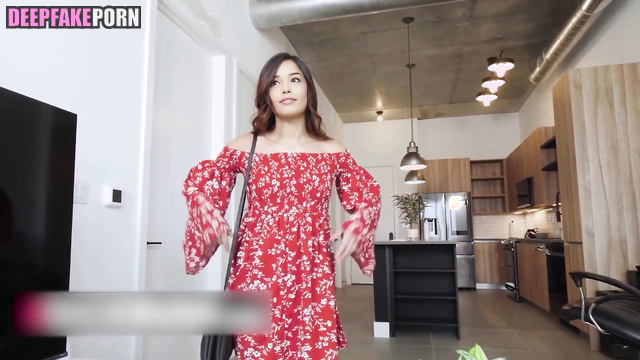 Valkyrae's boyfriend saw how she masturbates and fucked her hard face swap