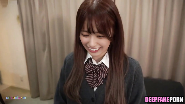 五百城茉央 乃木坂46 fake Ioki Mao dressed lke a schoolgirl, look