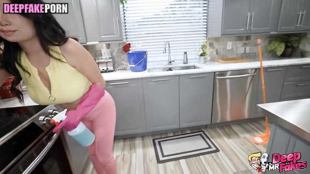 Pretty star QuarterJade loves to work as a housemaid, fakeapp