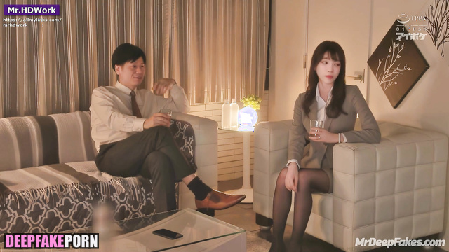 The hottest touches from a new colleague, Chaewon face swap アイズワン セックスシーン