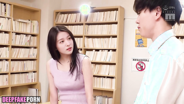 Hot spontaneous rimming in the school library, fake Wang Churan 王楚然 網紅 [PREMIUM]