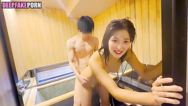 Face Swap Amane Shindo (進藤 あまね) Cheerful girl in doggy style